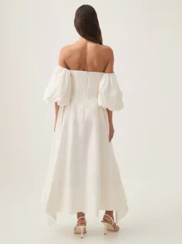 Aje Incarnation Midi Dress Ivory Size 8 for rent on The Volte - image 2