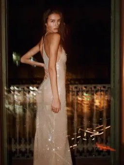 Rat & Boa Olympia Sequin Dress Ivory Size XXS / AU 4 for rent on The Volte - image 3