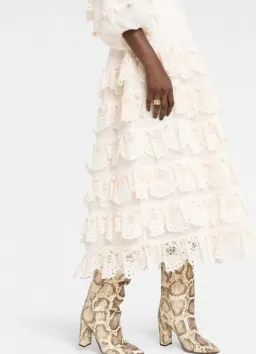 Zimmermann The Lyre Trim Tiered Midi Dress Cream Size 0 / AU 8 for rent on The Volte - image 5