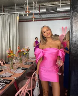 Solace London Elina Mini Dress in Pink Size 8 for rent on The Volte - image 3