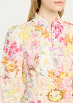 Zimmermann Natura Buttoned Mini Dress Kaleidoscope Garden  Size 2 / AU 12 for rent on The Volte - image 2