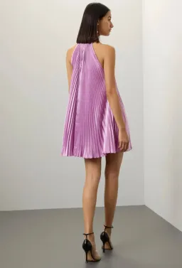 L’Idee Amour Pleated Mini Dress Purple Size 6 for rent on The Volte - image 3