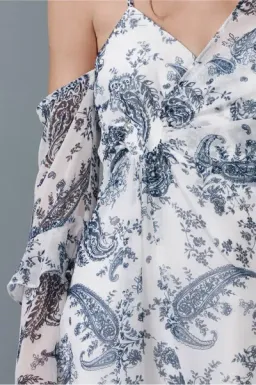 Keepsake the Label One Shoulder Asymmetric Mini Dress Paisley Print Size 8  for rent on The Volte - image 4