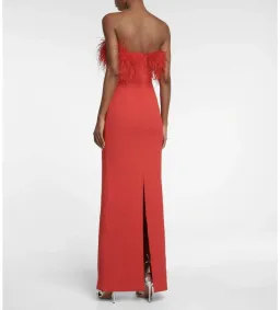 Rebecca Vallance Scarlett Strapless Feather Gown Red Size 6  for rent on The Volte - image 3