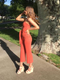 Kookai Oyster Jumpsuit Orange Size 6 for rent on The Volte - image 2