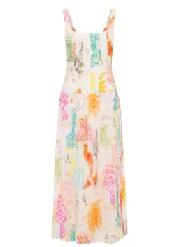 Kate Ford  Ethelinda Pleated Corset Midi Dress Solstice Print Size 4 / AU 14 for rent on The Volte - image 6