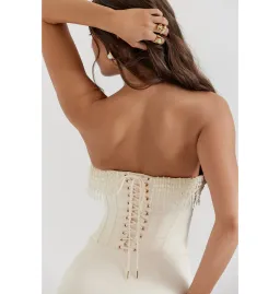 House of CB Nalitta Embellished Strapless Dress Vintage Cream Size Small / AU 8 for rent on The Volte - image 4