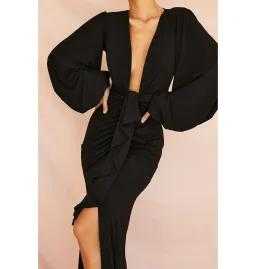 House of CB Alexandra Dress Black Size AU 8  for rent on The Volte - image 2