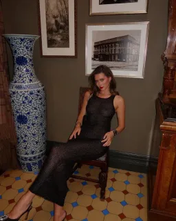 Asta Resort Natalia Long Maxi Dress in Black Sequin Size M / AU 10 for rent on The Volte - image 7