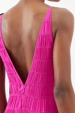 Aje Rosewood Ruched Maxi Dress Magenta Size 14 for rent on The Volte - image 4