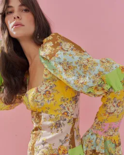 Alemais Matilde Puff Sleeve Mini Dress Multi Size 10  for rent on The Volte - image 3