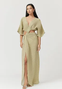 Suboo Stevie Cross Over Midi Dress Gold Size M / AU 10 for rent on The Volte - image 1