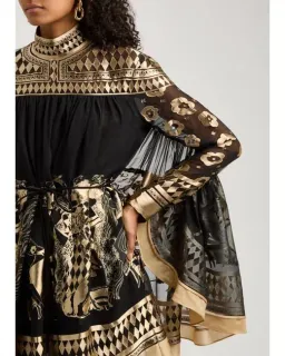 Zimmermann The Illustration Otto Mini Dress in Black/Tea Size OP/Au 6  for rent on The Volte - image 2