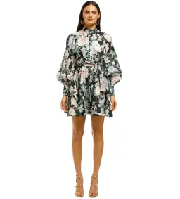 Zimmermann Verity Rouleau Short Dress Floral Size 0P/Au 6 for rent on The Volte - image 1