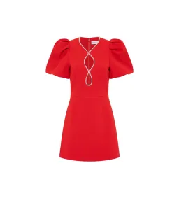 Rebecca Vallance Karina Puff Sleeve Mini Dress Red Size 8 for rent on The Volte - image 3