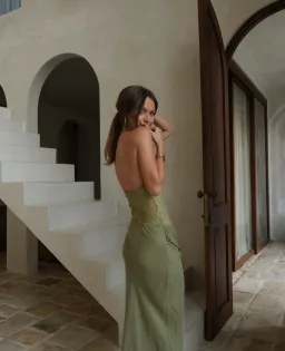 Benni Miko Maxi Dress Pear Green Size 10 for rent on The Volte - image 4