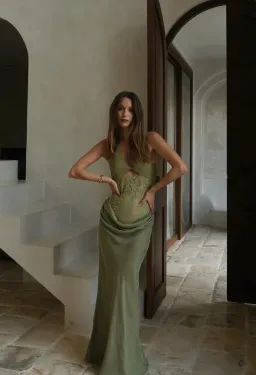 Benni Miko Maxi Dress Pear Green Size 10 for rent on The Volte - image 6