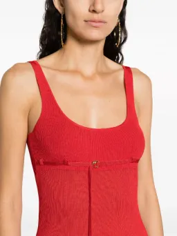Jacquemus La Robe Maille Belted Long Knit Dress Red Size 6 for rent on The Volte - image 4