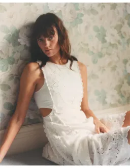 Lovaan Amelia Cutwork Embroidered Dress White Size 8 for rent on The Volte - image 2