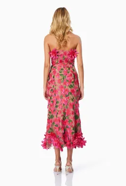 Elliatt Valentina Midi Dress Pink Multi Floral Size 8 for rent on The Volte - image 3