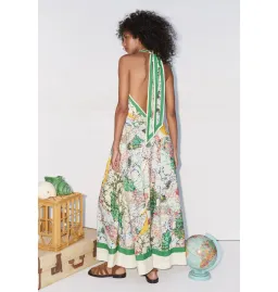 Alemais Odyssey Map Halter Dress Multi Size AU 10 for rent on The Volte - image 2