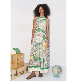 Alemais Odyssey Map Halter Dress Multi Size AU 10 for rent on The Volte - image 1