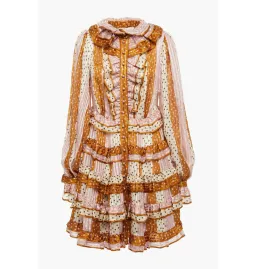 Zimmermann Lucky Ruffled Mini Dress Pink Spot Size 3 / AU 14  for rent on The Volte - image 3