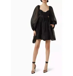 Zimmermann Harmony Bralette Mini Dress Black Size 2 / AU 12  for rent on The Volte - image 1