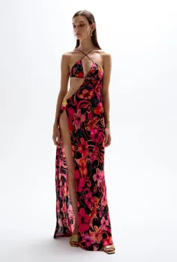 Cin Cin Villa Cut Out Maxi Dress Hibiscus Pink Size XS / AU 6 for rent on The Volte - image 1