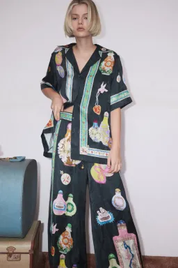 Alemais Royal Set Top and Pants Set Print Size 10  for rent on The Volte - image 1