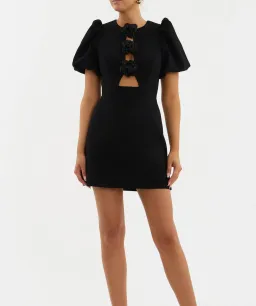 Rebecca Vallance Aubree Flower Mini Dress Black Size 12 for rent on The Volte - image 5