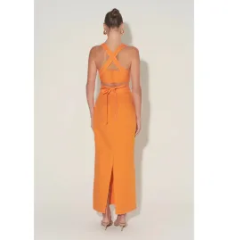 Hansen and Gretel Pepe Cutout Top and Marielle Maxi Skirt Tangerine Size AU 6 for rent on The Volte - image 3