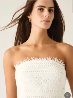 Mos The Label Daniela Textured Midi Dress Bright White Size 10  for rent on The Volte - image 3