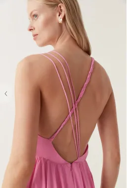 Aje Vellum Maxi Dress Cerise Pink Size 12 for rent on The Volte - image 4