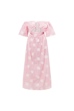 Sabo Skirt Nalu Off Shoulder Dress Gingham Pink/White Size XL / AU 14 for rent on The Volte - image 9