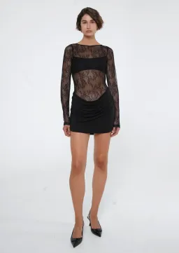 BENNI Yana Lace Mini Dress Black Size 6  for rent on The Volte - image 1