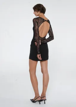 Benni Yana Lace Mini Dress Black Size 8  for rent on The Volte - image 2