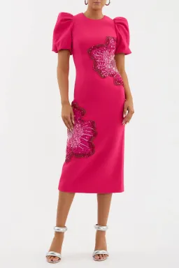 Rebecca Vallance Layana Midi Dress Raspberry Pink Size 14 for rent on The Volte - image 2