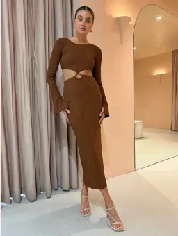 Rumer the Label Oasis LS Midi in Chocolate Size S / AU 8 for rent on The Volte - image 1