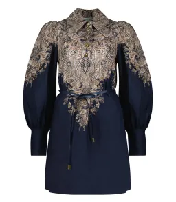 Zimmermann Natura Tunic Dress in Navy Paisley Size 3 / AU 14 for rent on The Volte - image 3