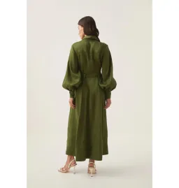 Aje Enchanter Scarf Midi Dress in Fern Green Size AU 12 for rent on The Volte - image 5