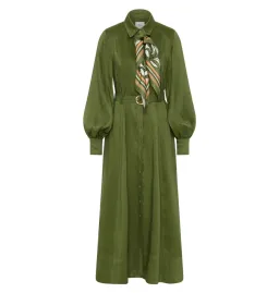 Aje Enchanter Scarf Midi Dress in Fern Green Size AU 12 for rent on The Volte - image 6