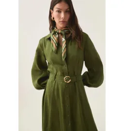 Aje Enchanter Scarf Midi Dress in Fern Green Size AU 12 for rent on The Volte - image 3
