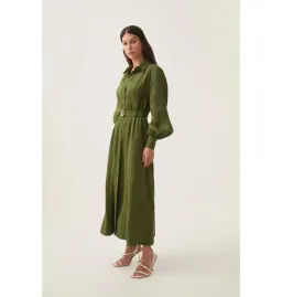Aje Enchanter Scarf Midi Dress in Fern Green Size AU 12 for rent on The Volte - image 4