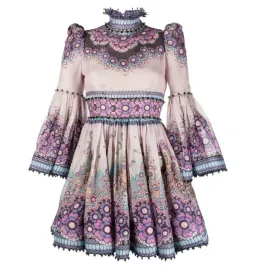 Zimmermann Celestial Bell Sleeve Mini Dress Gemini Zodiac Print Size 3 / AU 14 for rent on The Volte - image 6