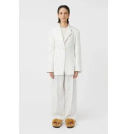 Camilla and Marc Jagger Blazer and Trousers Set White Pinstripe Size AU 8 for rent on The Volte - image 1