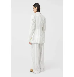Camilla and Marc Jagger Blazer and Trousers Set White Pinstripe Size AU 8 for rent on The Volte - image 3