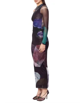 Romy Gemstone Long Sleeve Mesh Maxi Dress Black Multi Size AU 12 for rent on The Volte - image 2