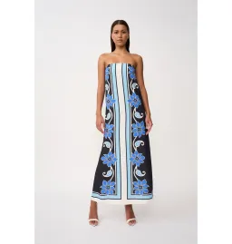 By Johnny Azure Granada Dress in Aqua Navy Ivory Size AU 6 for rent on The Volte - image 1