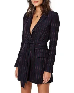 Bec & Bridge Mia Wrap Blazer Dress Blue Size AU 6  for rent on The Volte - image 3